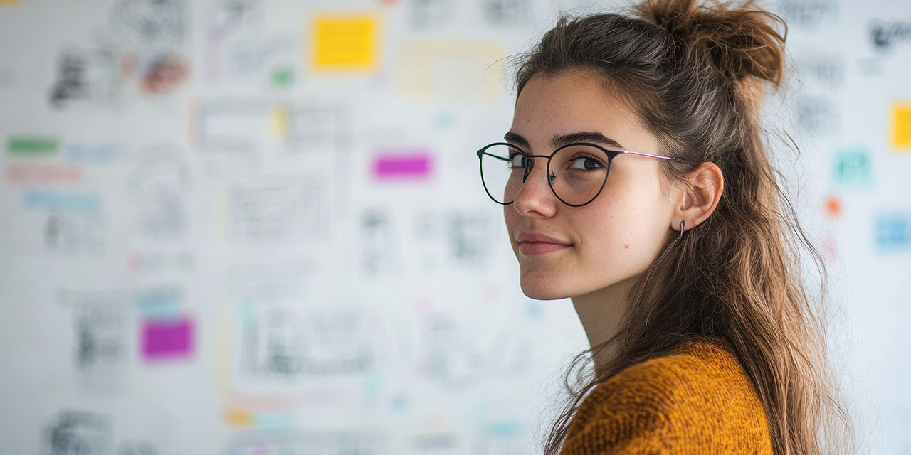 woman at whiteboard